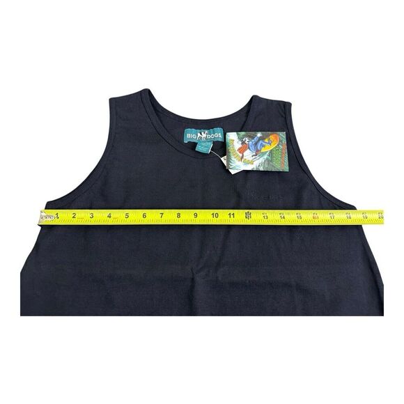 Big Dogs Mens Large Tank Top Script Embroidered Logo 90s Y2K Black Shirt NEW NWT - Picture 9 of 11